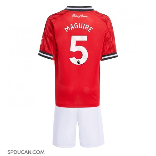 Dječji Nogometni Dres Manchester United Harry Maguire #5 Domaci 2025-26 Kratak Rukav (+ Kratke hlače)